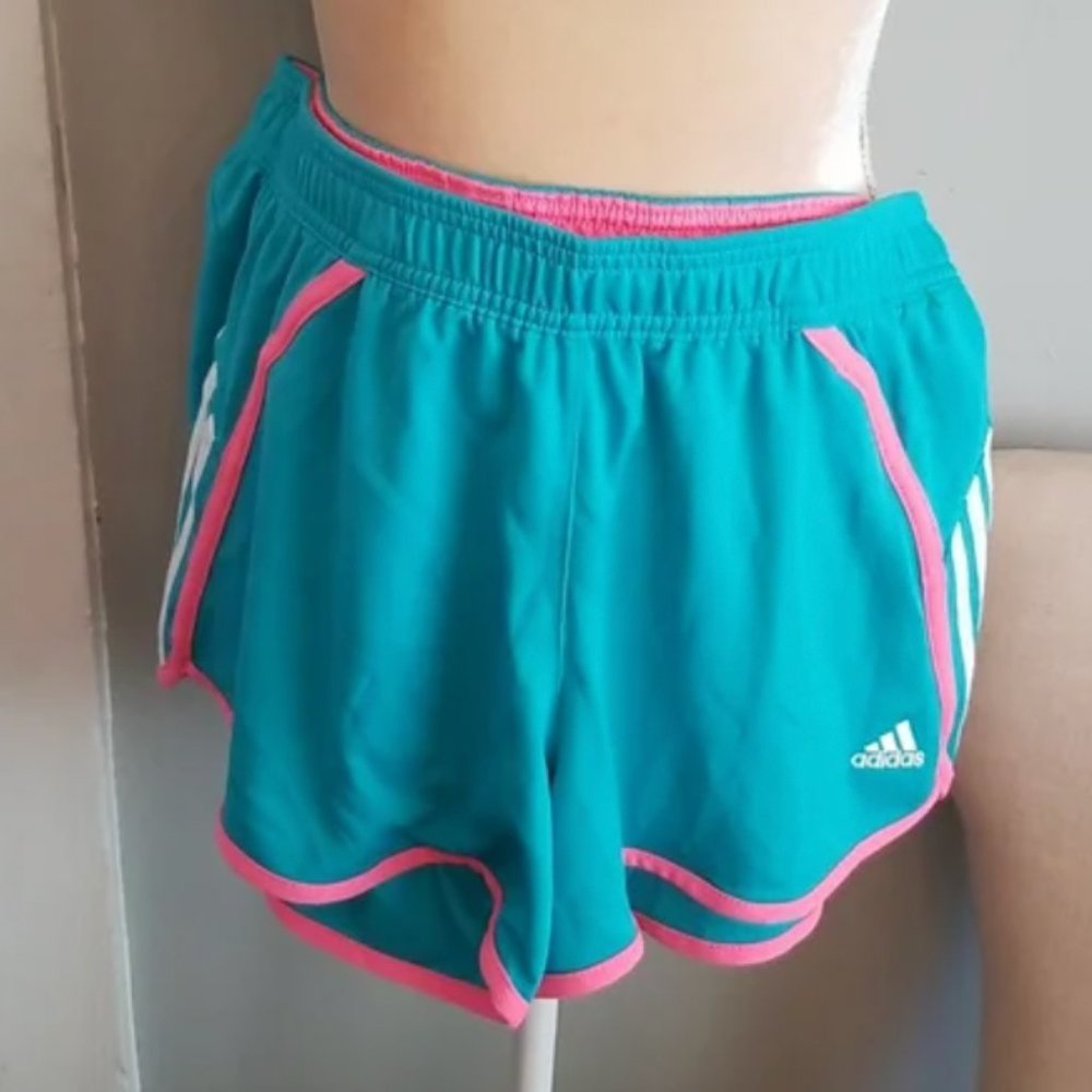 adidas Turquoise and Pink Running Shorts